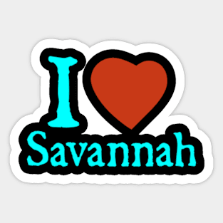 I Love Savannah Sticker